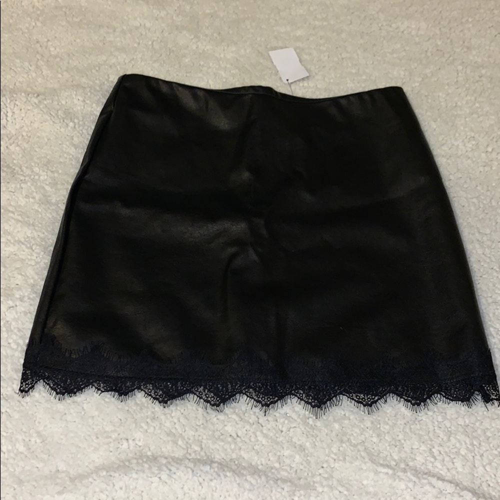 black leather skirt